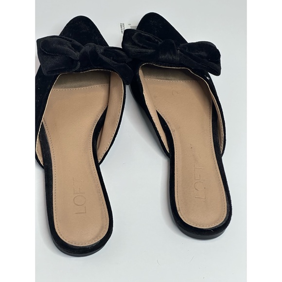 LOFT BLACK VELVET w/BOW Pointed TOE Comfy MULES Size 9M EUC - Picture 10 of 10